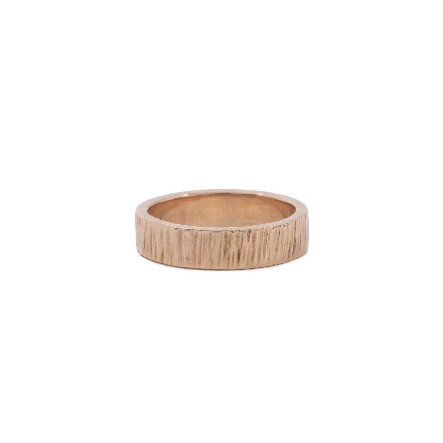 Bark 5mm Gold Wedding Band