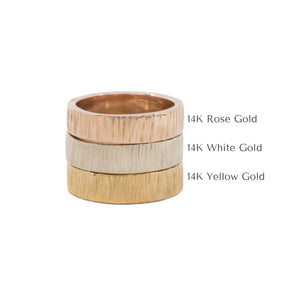 Bark 5mm Gold Wedding Band