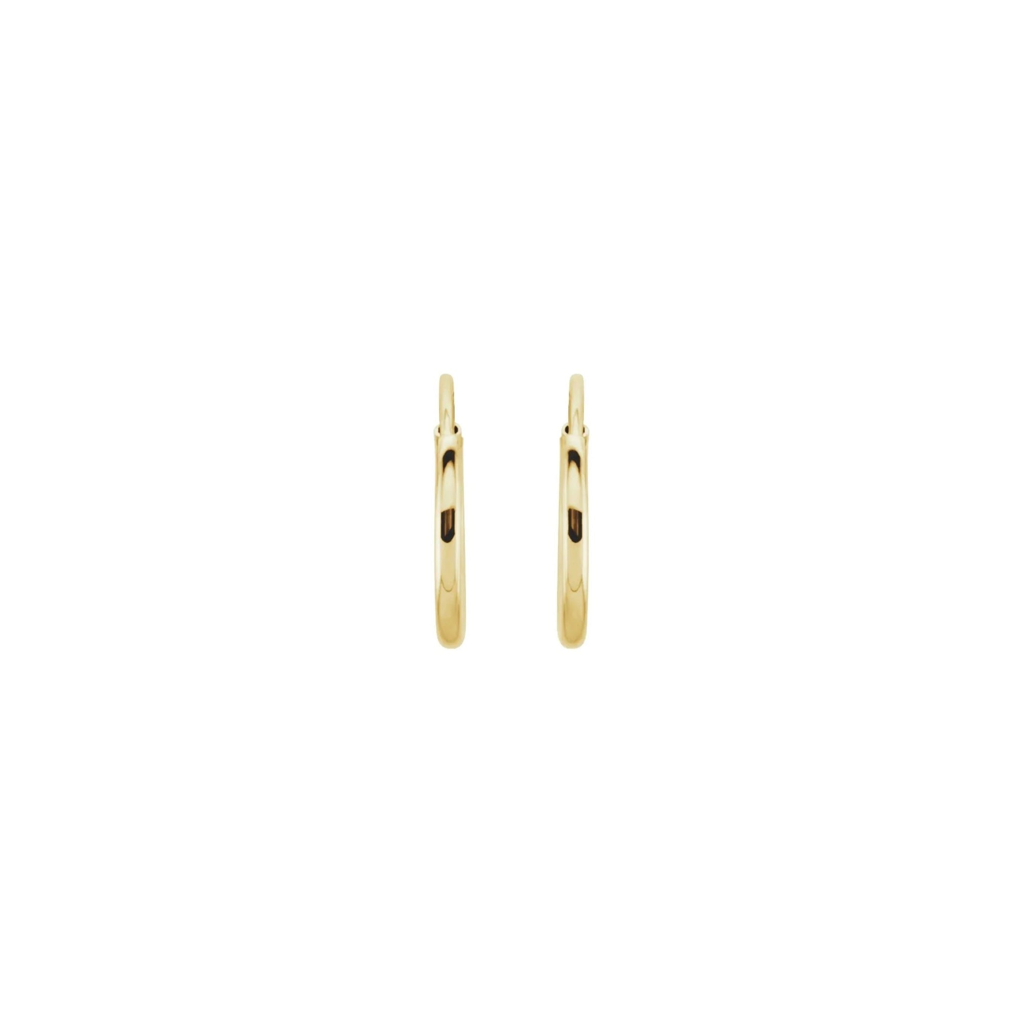 Delicate 10mm 14k gold hoops