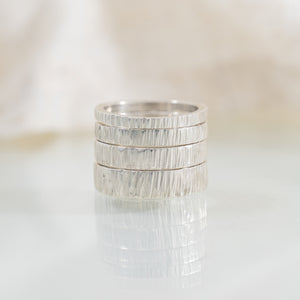 Bark 3mm Sterling Silver Wedding Band - Kat Cadegan Jewellery