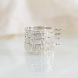 Bark 3mm Sterling Silver Wedding Band - Kat Cadegan Jewellery