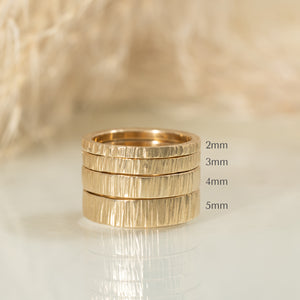 Bark 5mm Gold Wedding Band