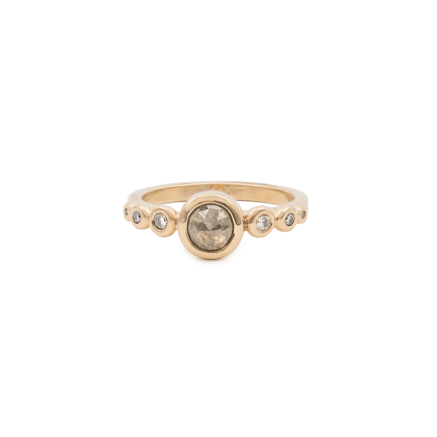 Blanca - salt & papper diamond 14k gold ring - Kat Cadegan Jewellery