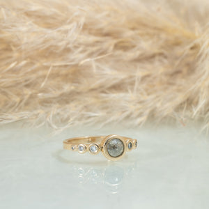 Blanca - salt & papper diamond 14k gold ring - Kat Cadegan Jewellery