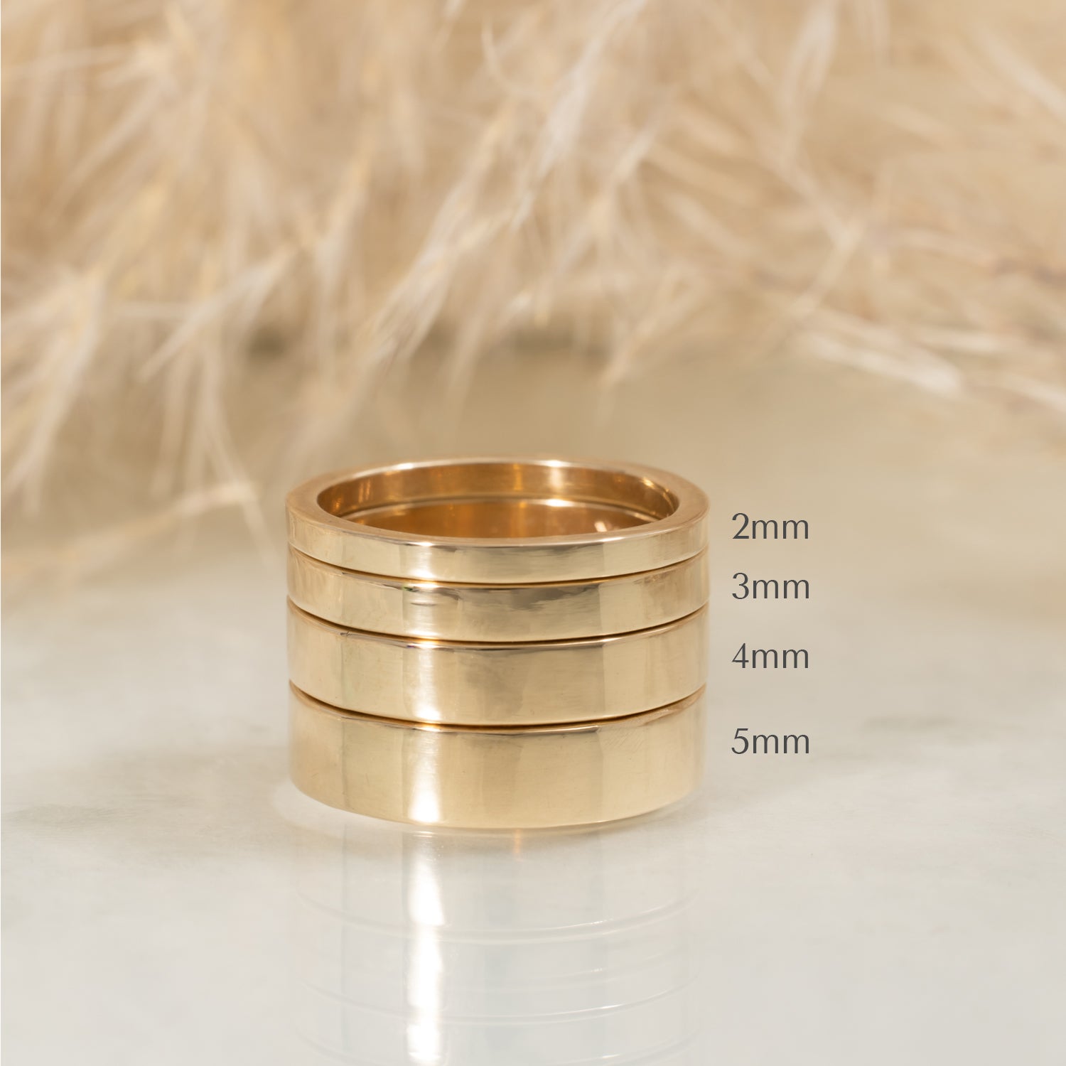 Classic High Polished 4mm gold wedding band - Kat Cadegan Jewellery