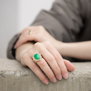 Elizabet - Chrysophrase ring - Kat Cadegan Jewellery