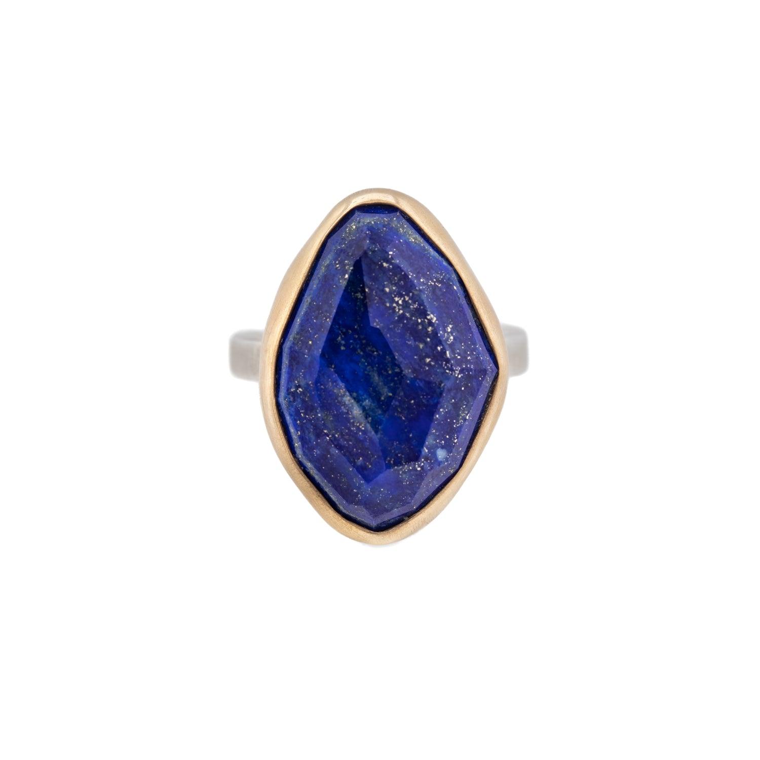 Lapis lazuli store gold ring