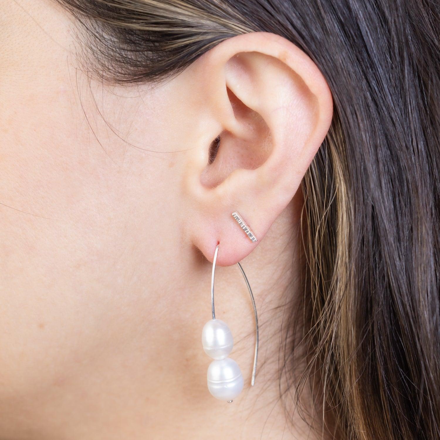 Floating on sale pearl earrings