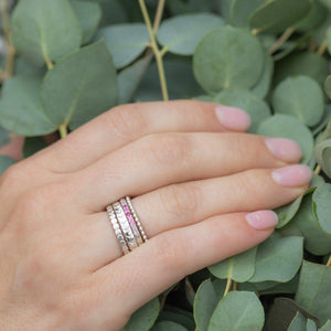 Rainbow Sapphire Silver Band - Kat Cadegan Jewellery