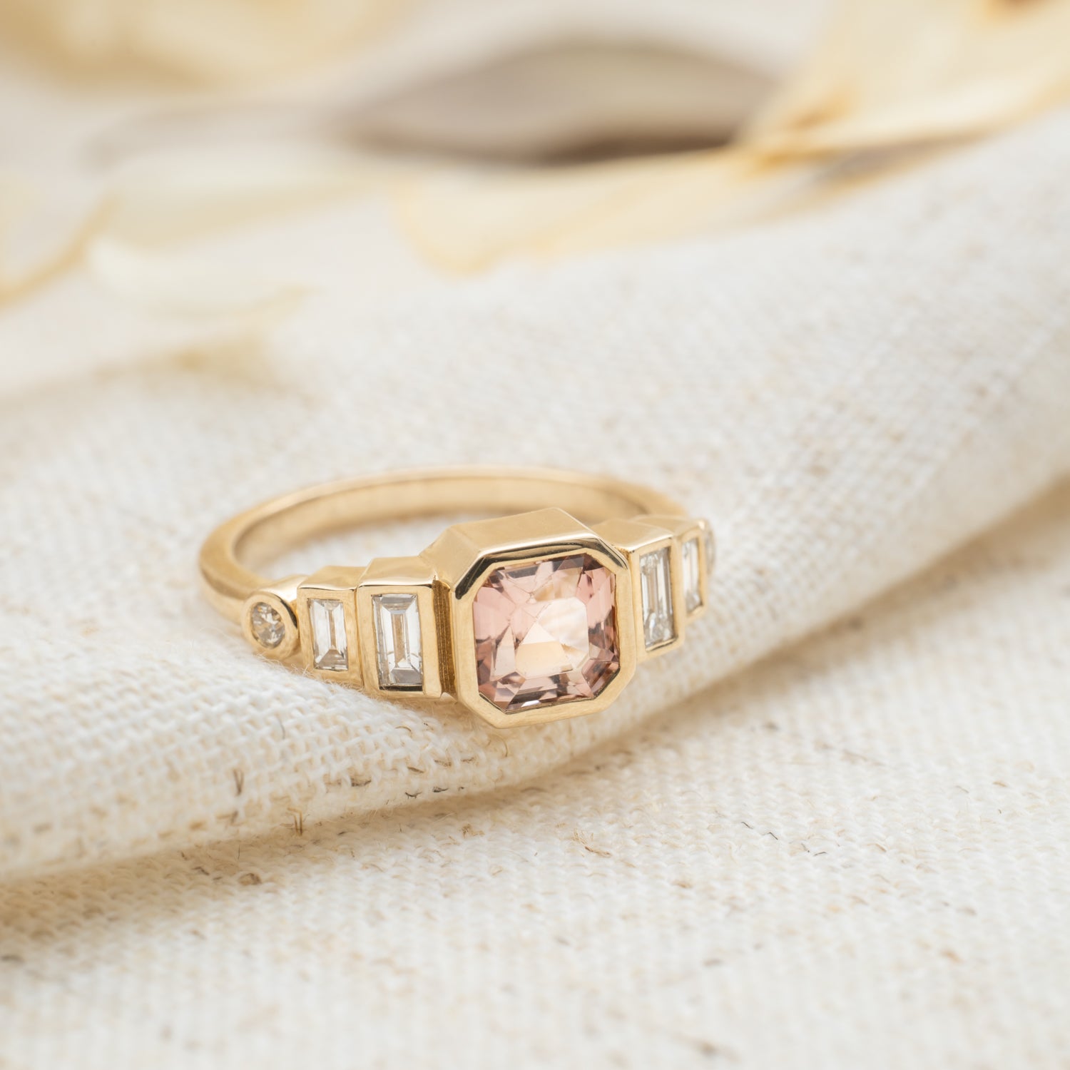 Rawanda - pink tourmaline 14k gold ring