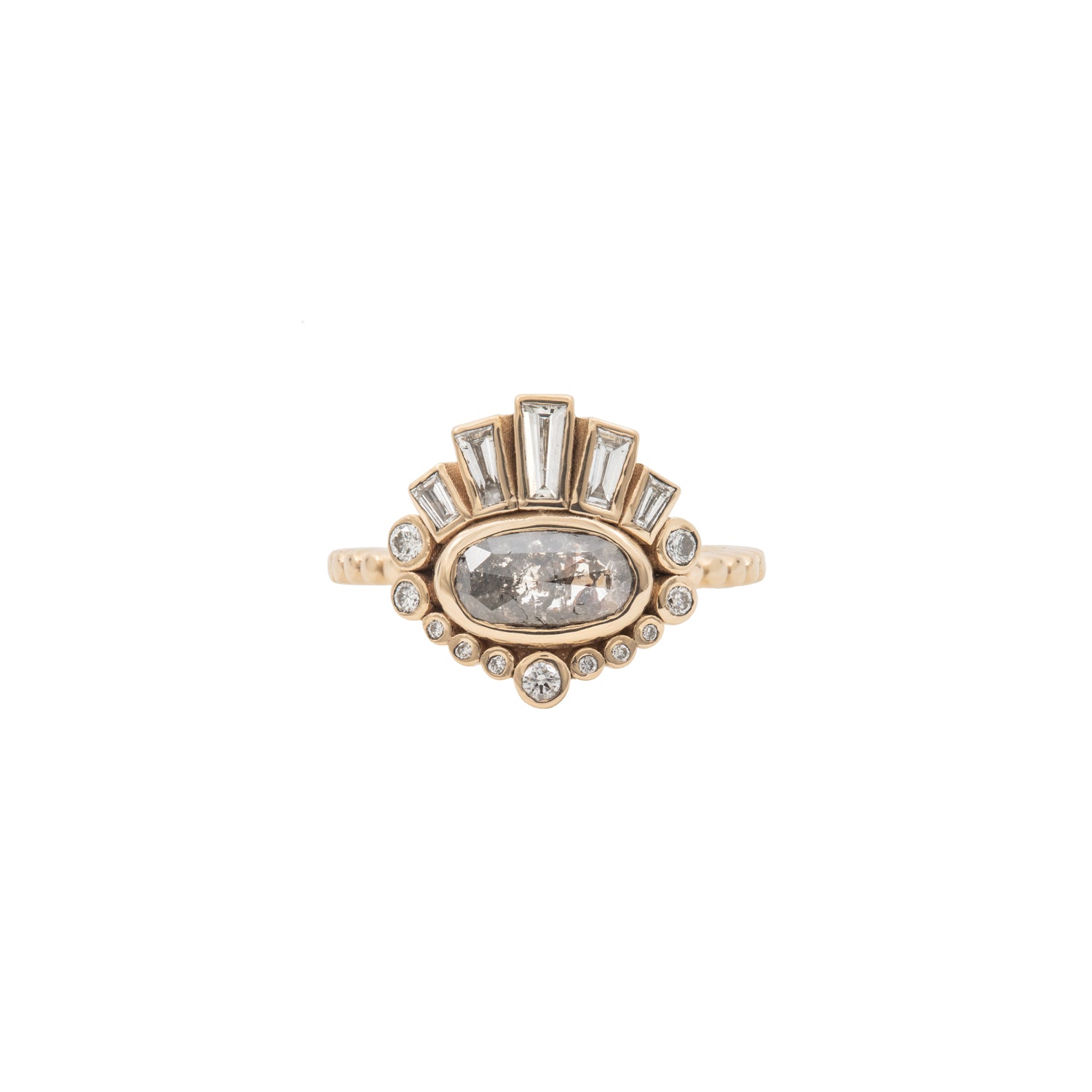 Rising Sun - 14k diamond ring