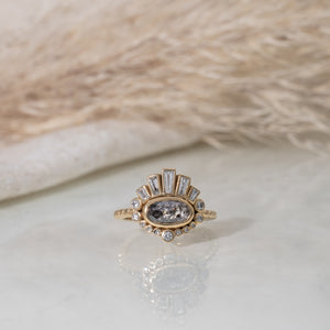 Rising Sun - 14k diamond ring