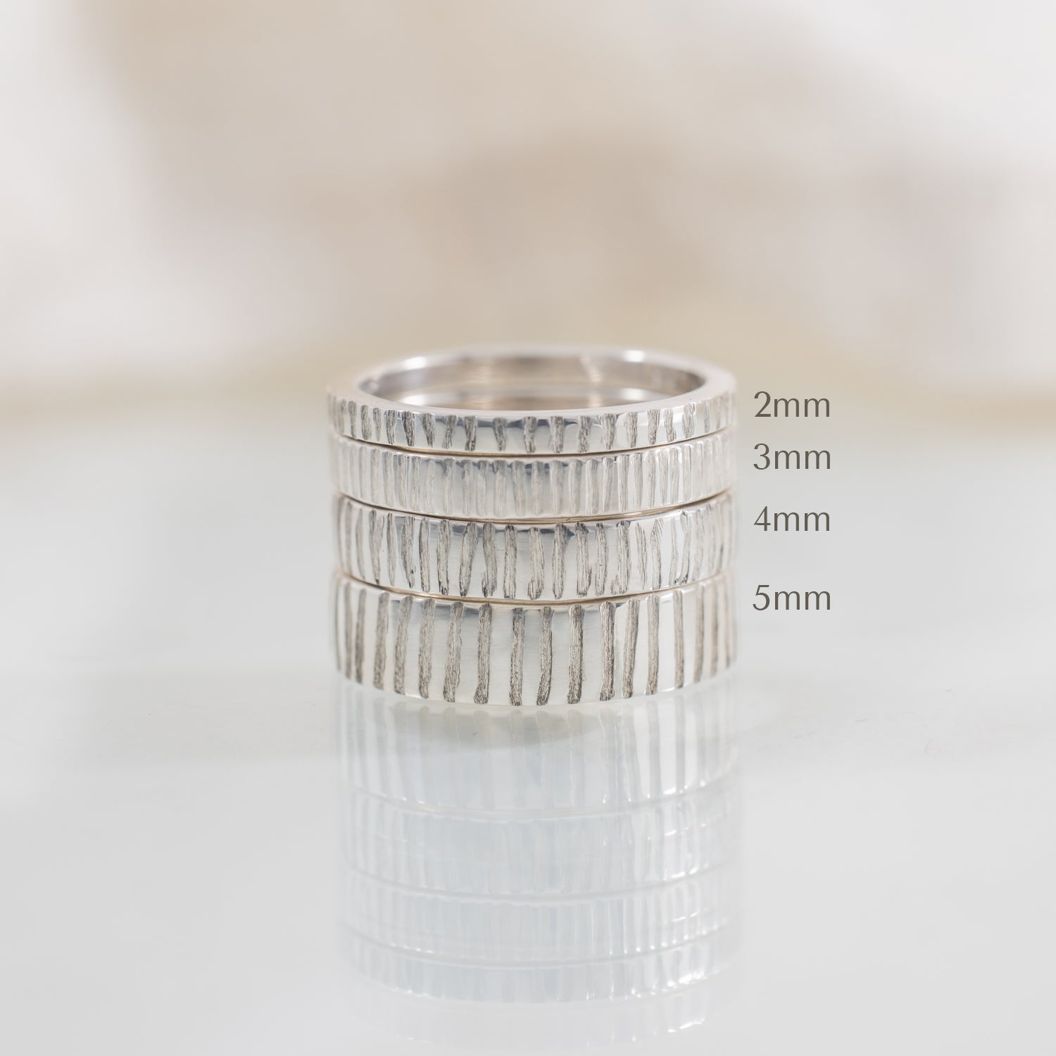 Linear 2mm Sterling Silver Wedding Band