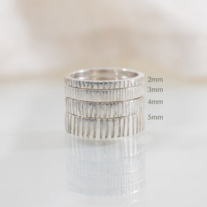 Linear 2mm Sterling Silver Wedding Band