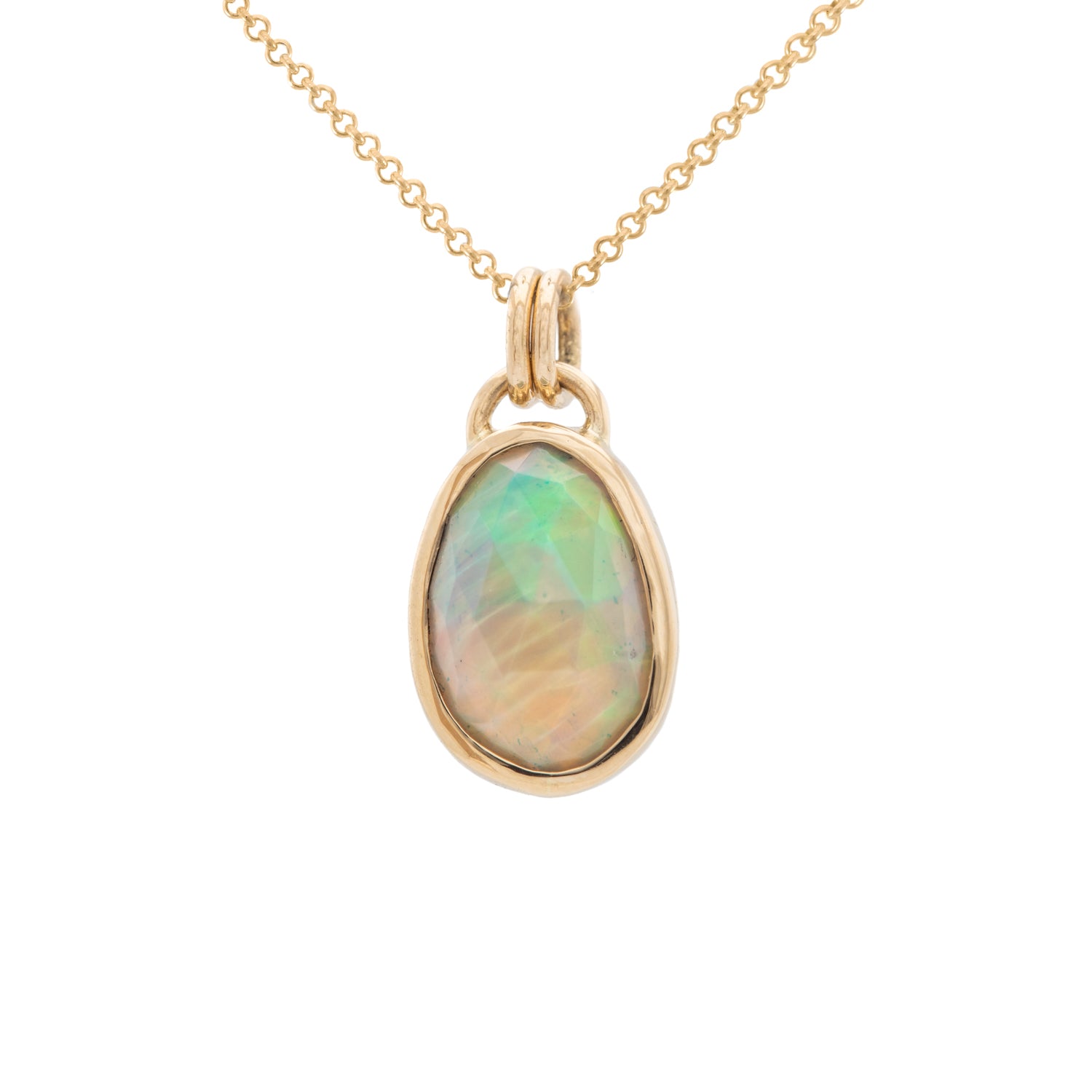 Verena - Welo Opal 14k gold Pendant